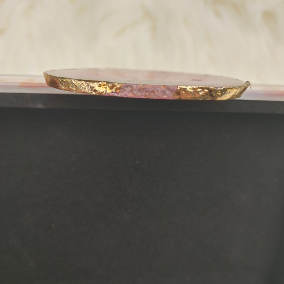 Agate slice jewelry box storage organizer box with lid pink blue stone crystal - Picture 8 of 16